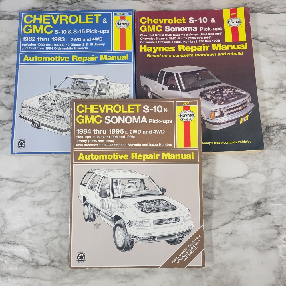 Haynes Manual Chevrolet S-10 & GMC Sonoma Pick-Ups Lot 3 Manuals 24070,24071